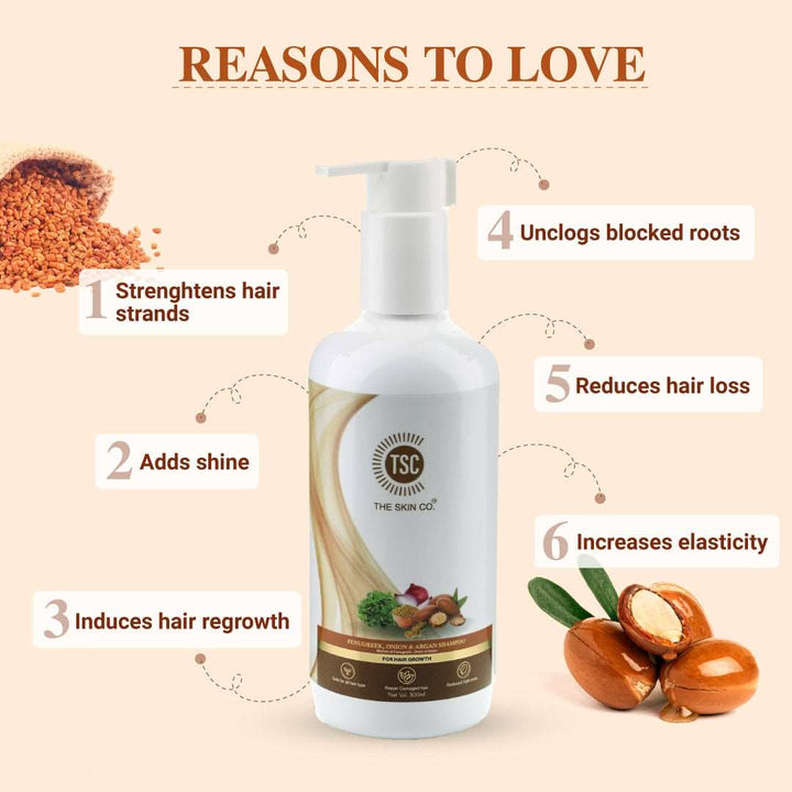 Fenugreek,Argan & Onion Hair Shampoo- 300 ML