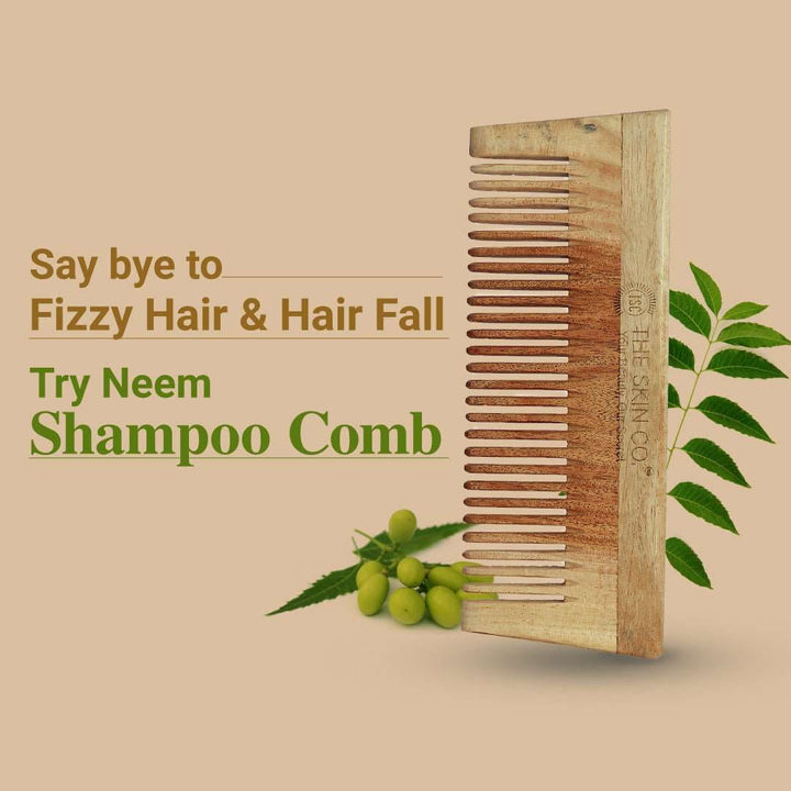 Neem Wood Shampoo Comb 14 X 5.5 cms