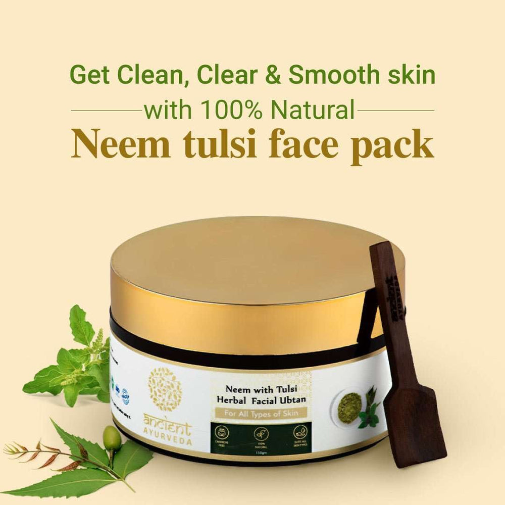 Neem With Tulsi Herbal Facial Ubtan Face Pack- 150 GM - theskincostore