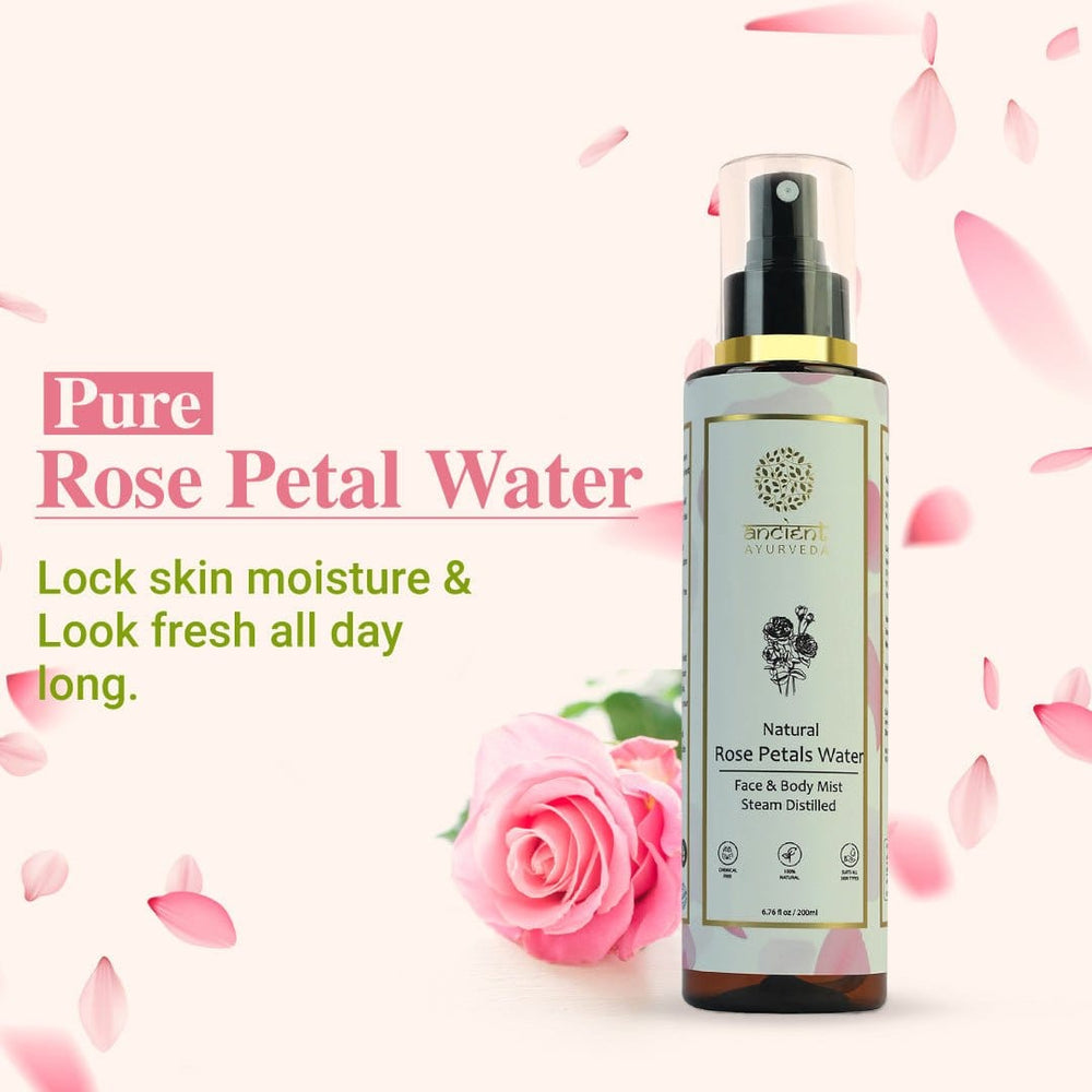 Natural Rose Petal Water Face & Body Mist Steam Distilled