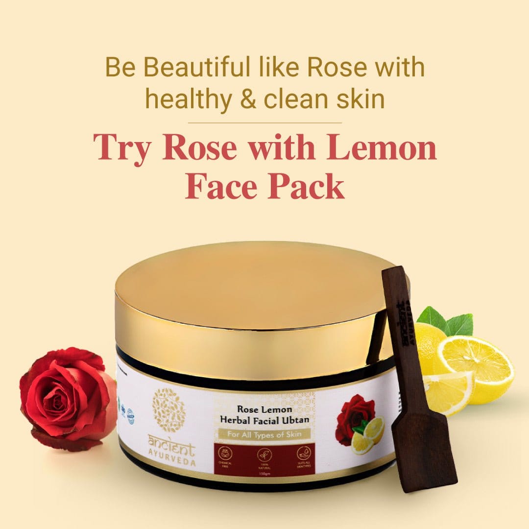 Rose Lemon Herbal Facial Ubtan Face Pack- 150 GM - theskincostore